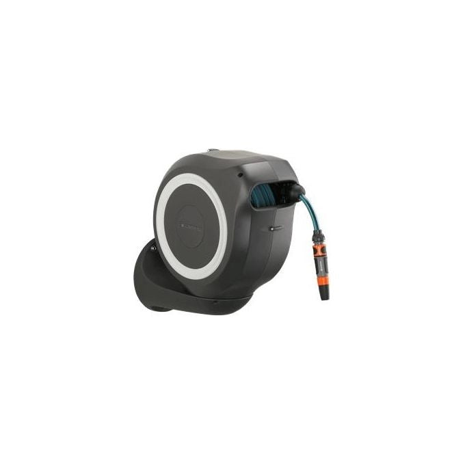 Gardena 18612-20 RollUp M Avvolgitubo Automatico da Parete con Tubo 20 m Diametro 11 mm colore Nero Blu Grigio