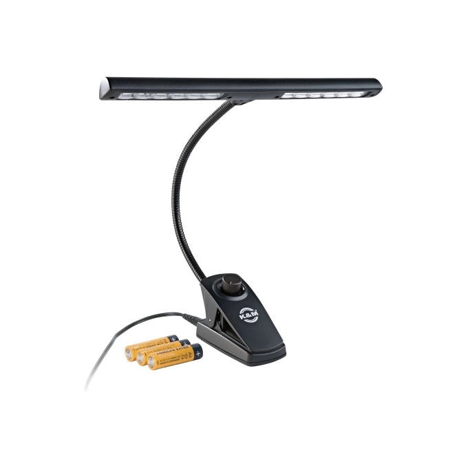 König and Meyer 12295-018-55 Dimmer Light Lampada per Leggio 6 LED 1400 lx Alimentazione AC e Batterie colore Nero