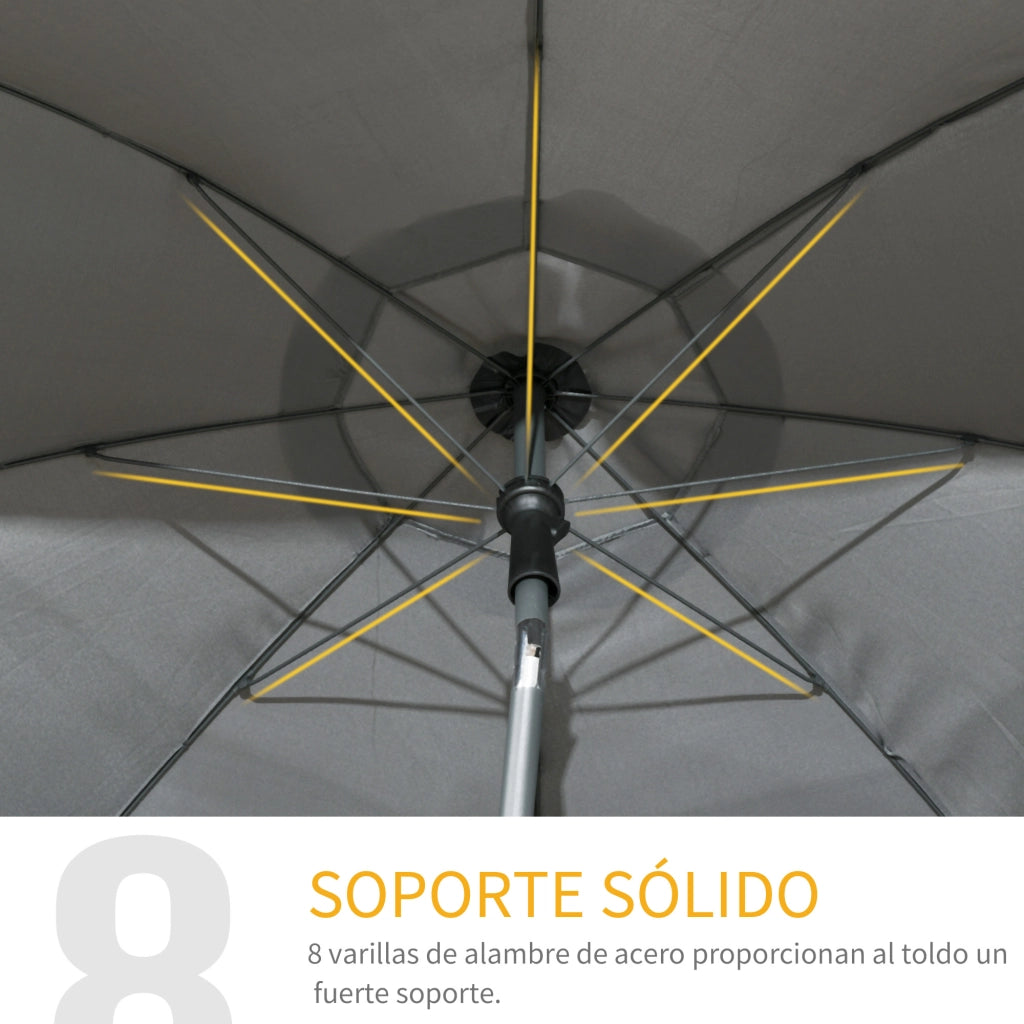 Ombrellone da Spiaggia ¨C Minimal ¨C Grigio Scuro ?180x209 cm