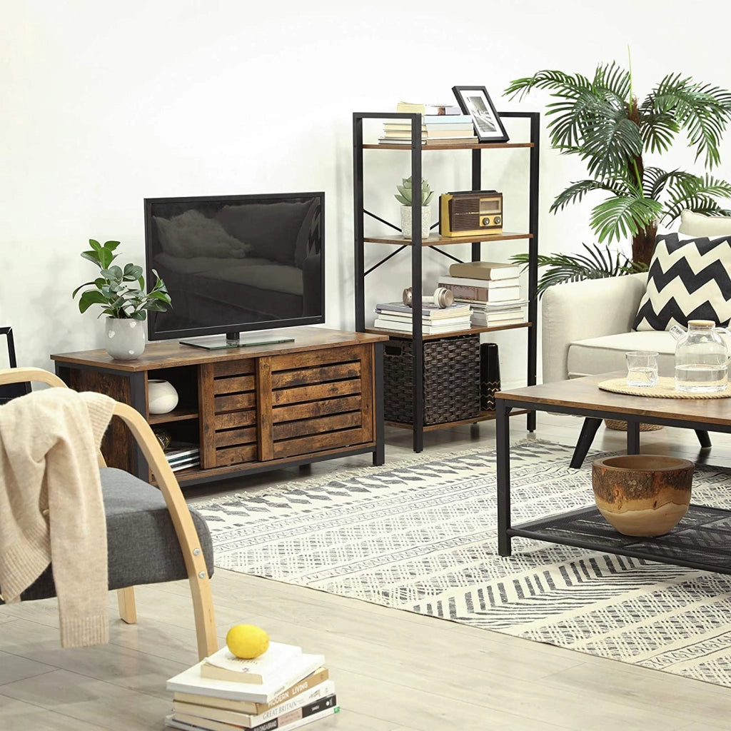 Libreria Valora LLS60BX in metallo marrone rustico a 4 ripiani