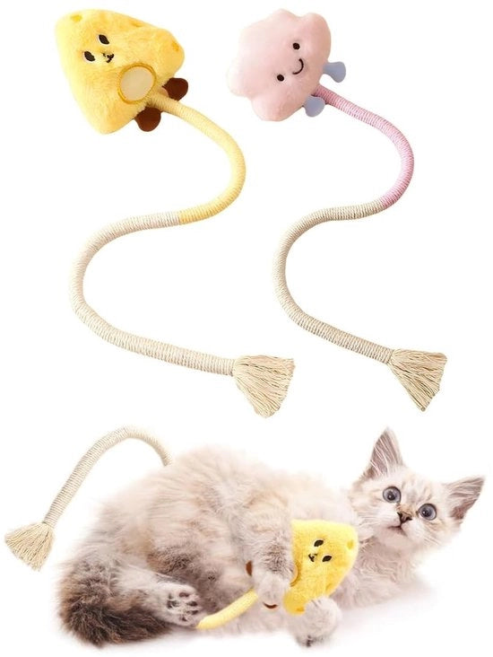 Giocattoli per Gatti - 2 Pezzi Interattivi - Toppe di Peluche con Topini - Materiali Sicuri e Resistenti - Con Erba per Gatti - Leggero
