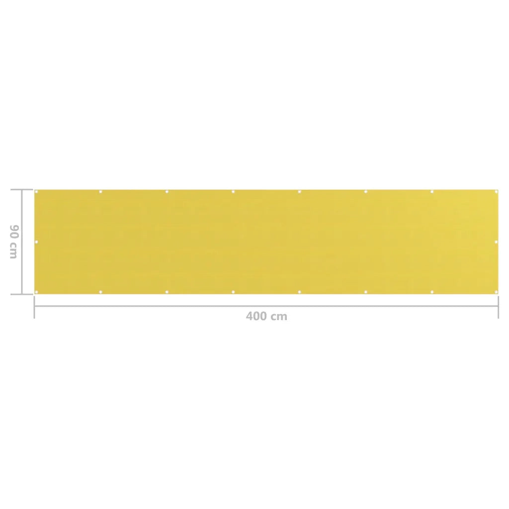 Schermo da balcone | Paravento da Balcone Giallo 90x400 cm in HDPE