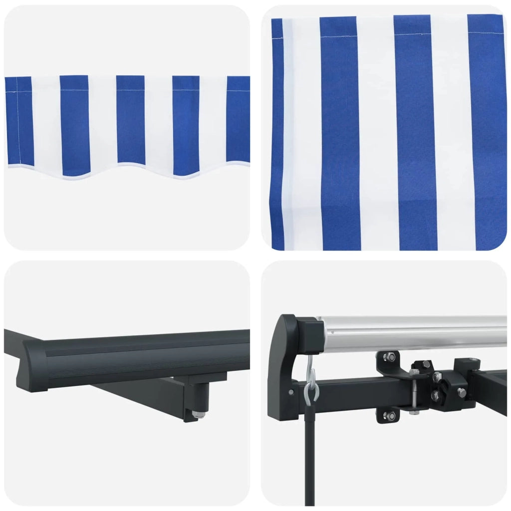 Tenda retrattile-Tenda parasole per balcone Blu 350 x 200 cm Tessuto 670357