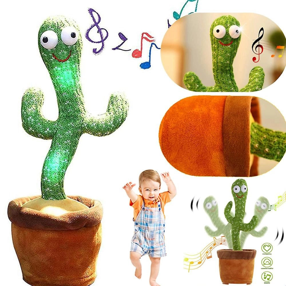 Trade Shop - Cactus Ballerino Giocattolo Pupazzo Peluche Parlante Canta Balla Luci E Suoni -