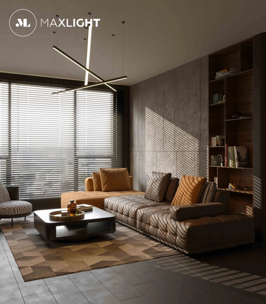Lampada a sospensione LED Trio 36W 3 barre nere Maxlight