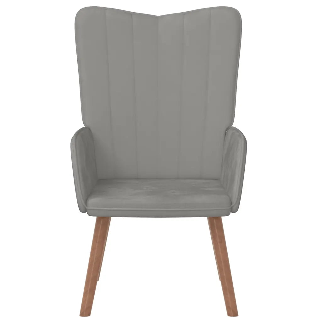 Poltrona Relax | Sedia Relax Grigio Chiaro in Velluto