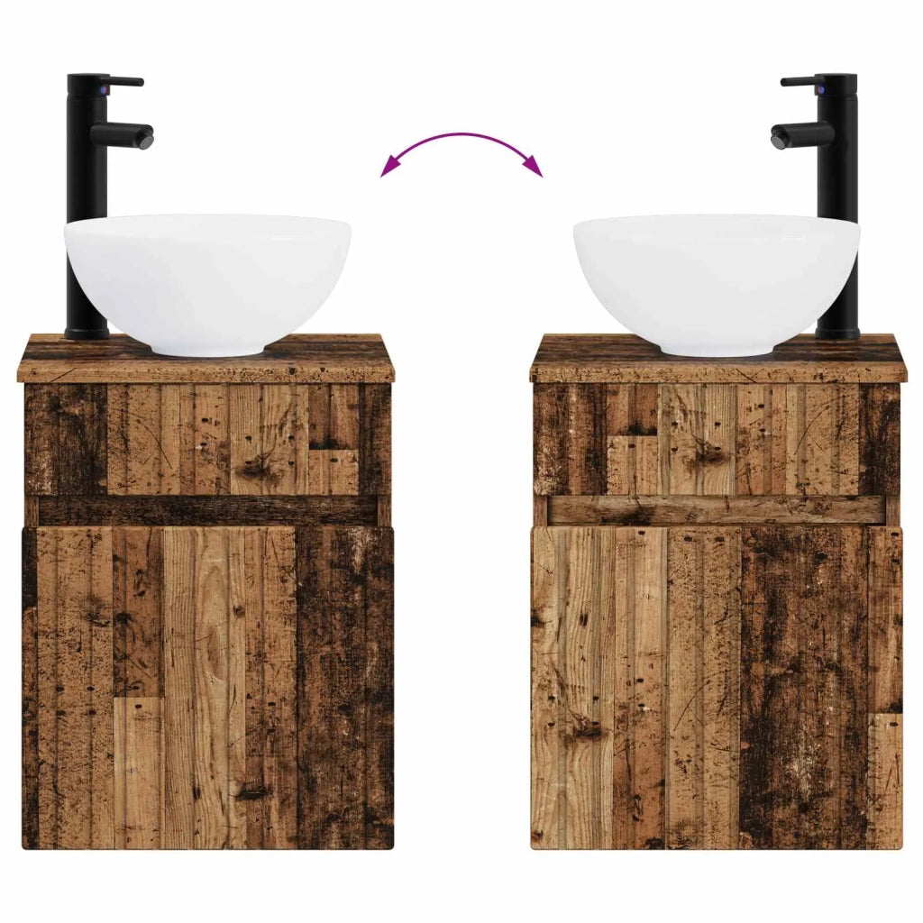 Set di mobili per il bagno 4 pz Legno antico 3407469