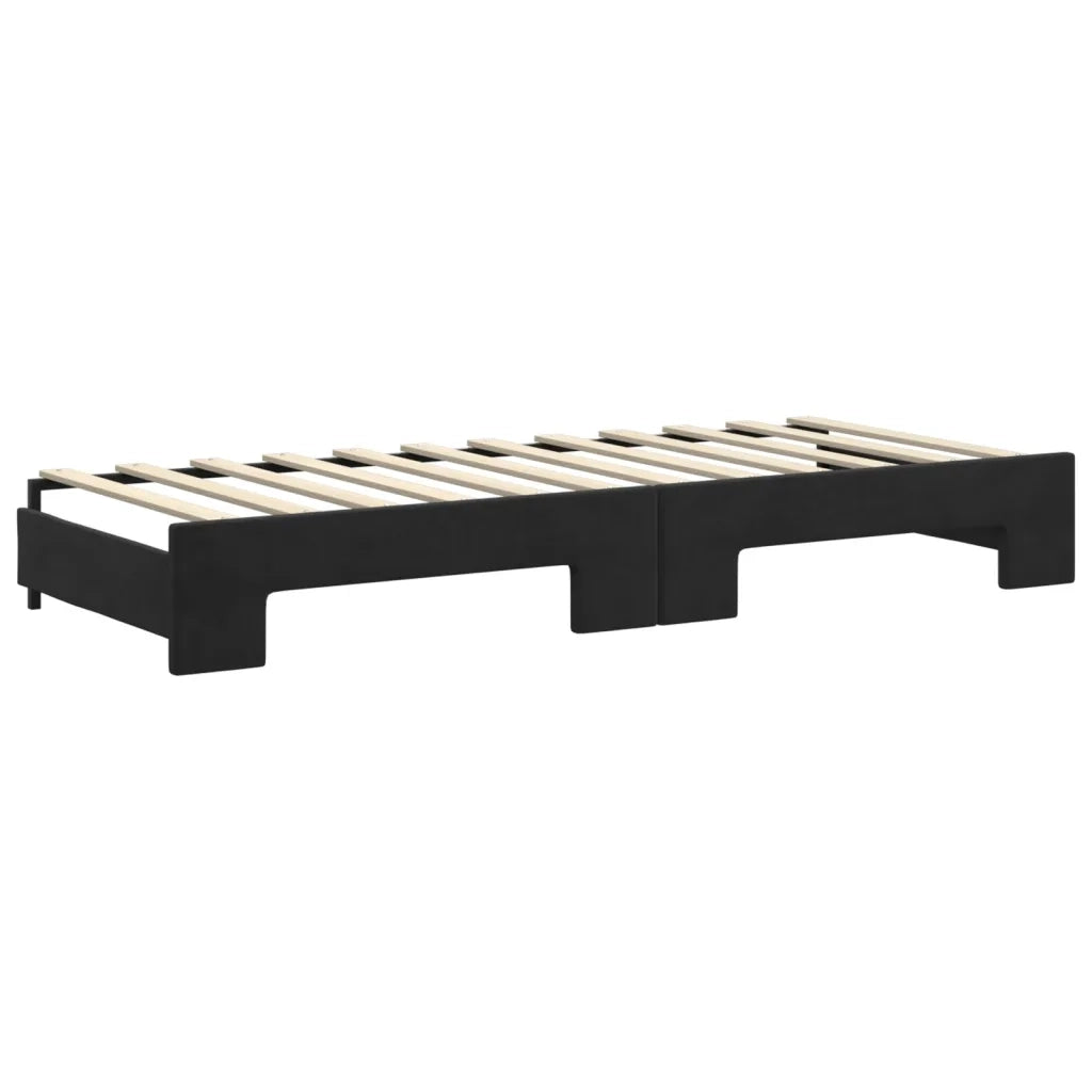 Divano Letto con Letto Estraibile-Sofa Letto-Daybed Nero 80x200 cm in Velluto 331047