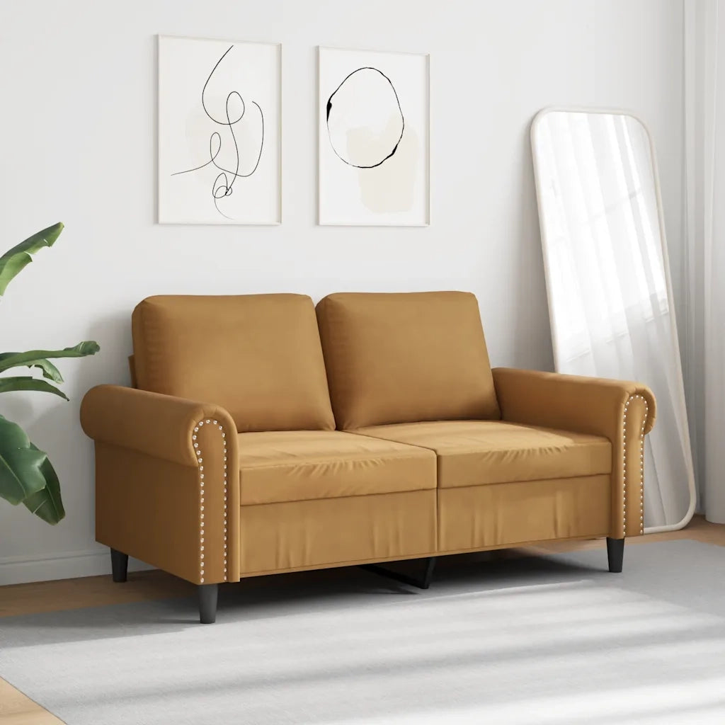 Divano a 2 Posti-Sofa 2 Posti marrone 120 cm in Velluto 749183