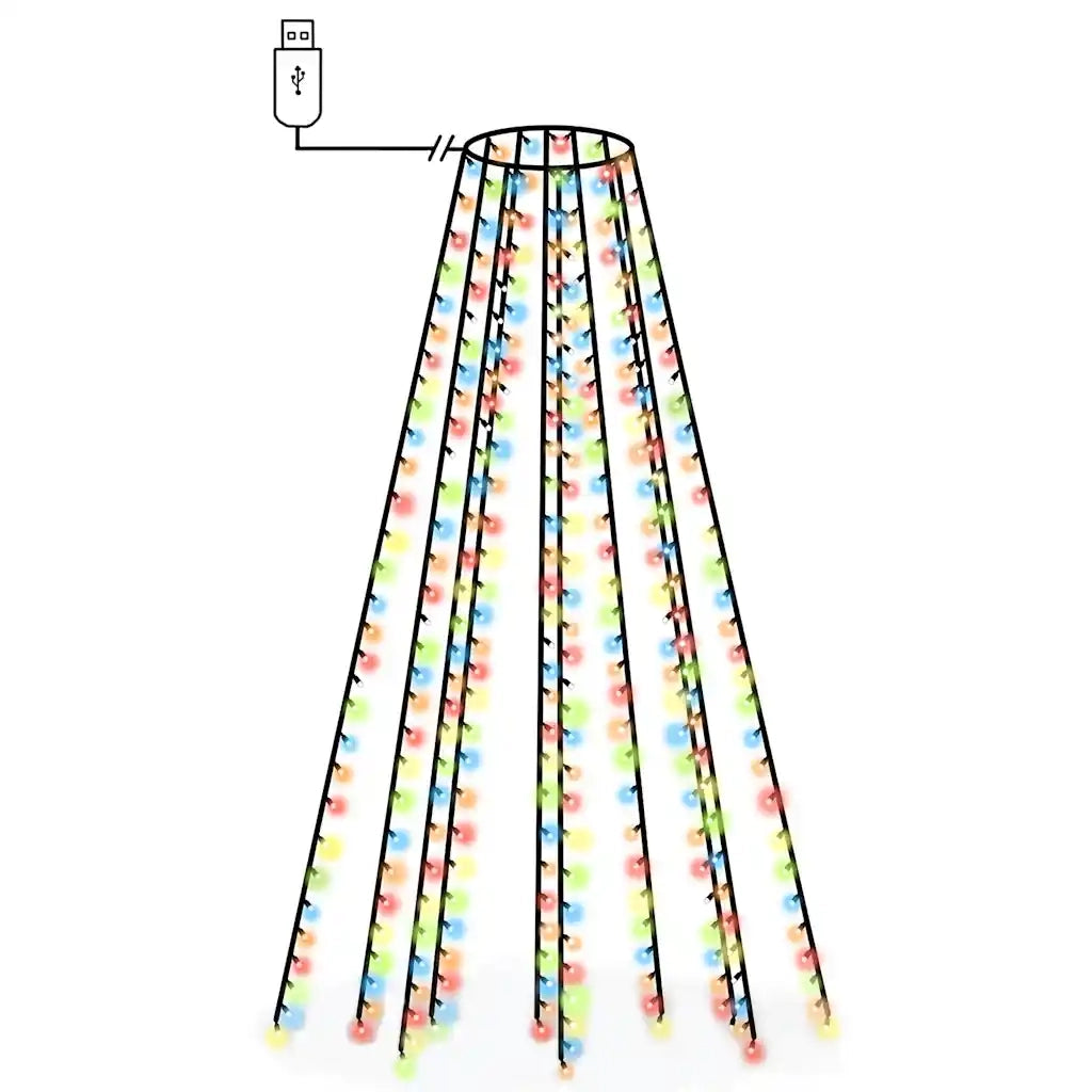 Rete di Luce per Albero di Natale 250 LED Multicolore 250 cm CFW5355073
