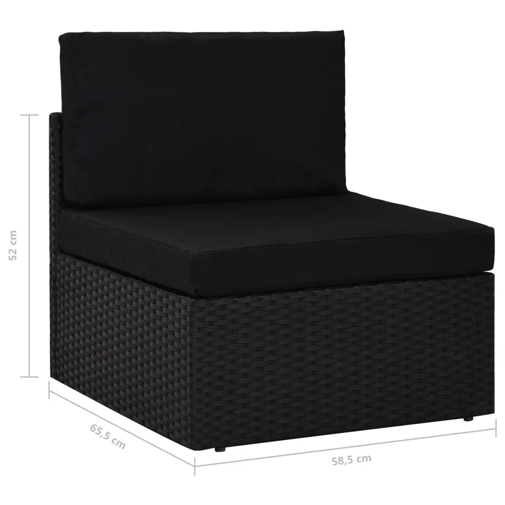 Seduta Centrale Modulare in Polyrattan Nero 49498