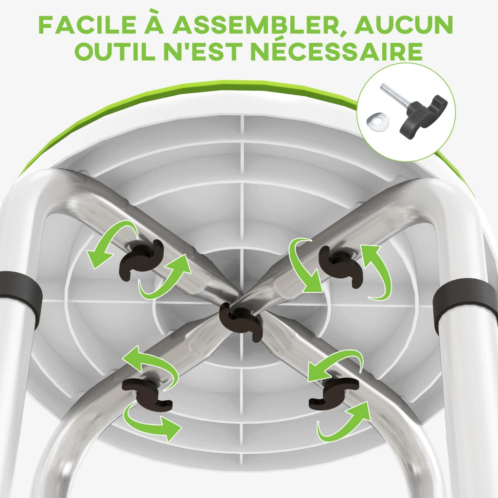 Sgabello da doccia regolabile ¨C zephmum ¨C Alluminio 360¡ã