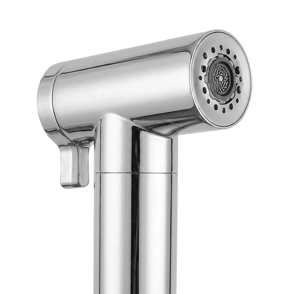Idroscopino per wc e bidet cromo tondo con miscelatore e flex da 120 cm
