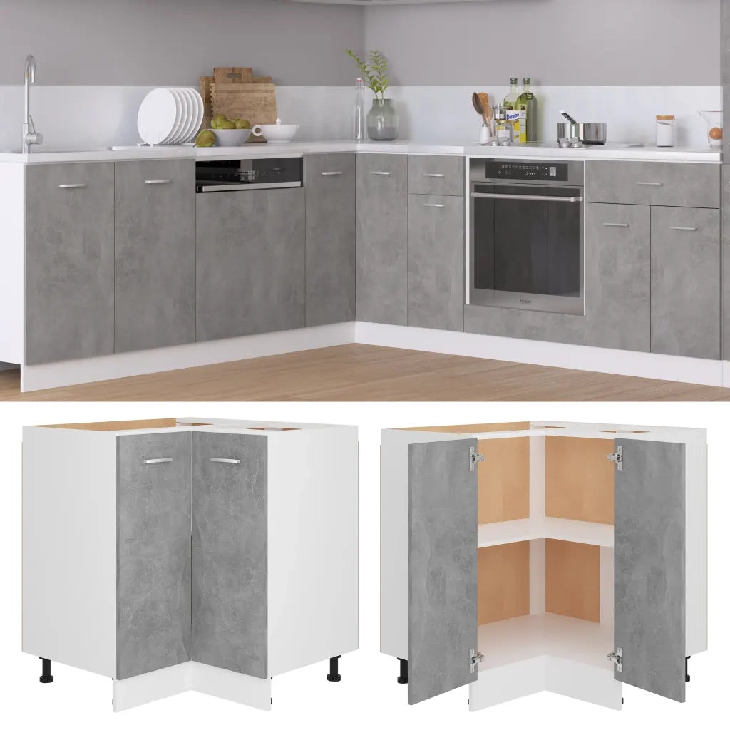Mobile Angolare “Lyon” Grigio Cemento 75,5x75,5x81,5 cm in 802493
