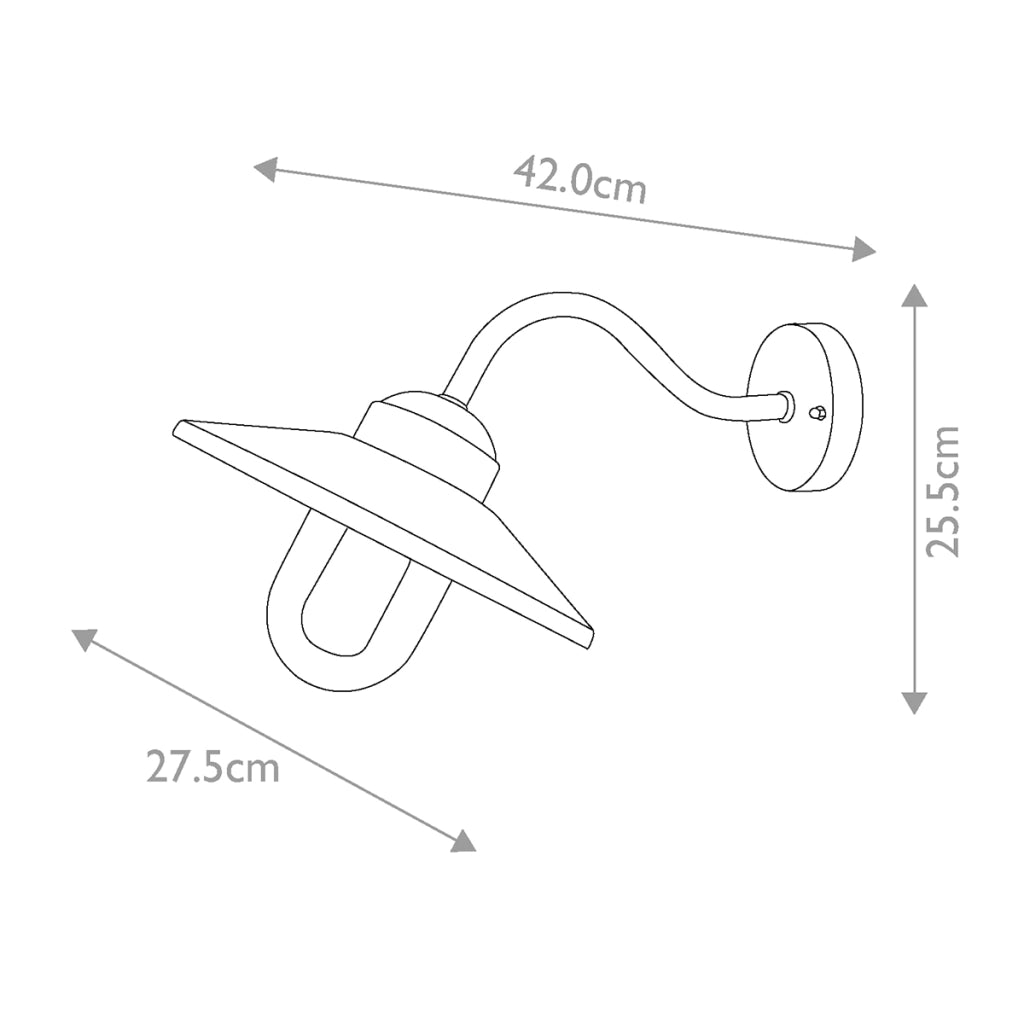 Applique esterna industriale rossa E27 IP44 Klampenborg