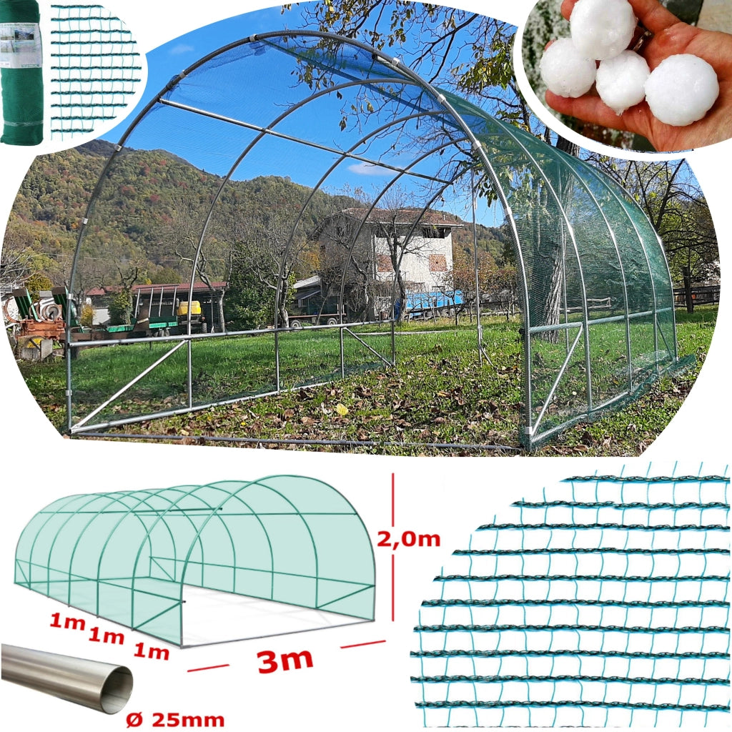Serra Tunnel NetPlus 3x9m con rete antigrandine