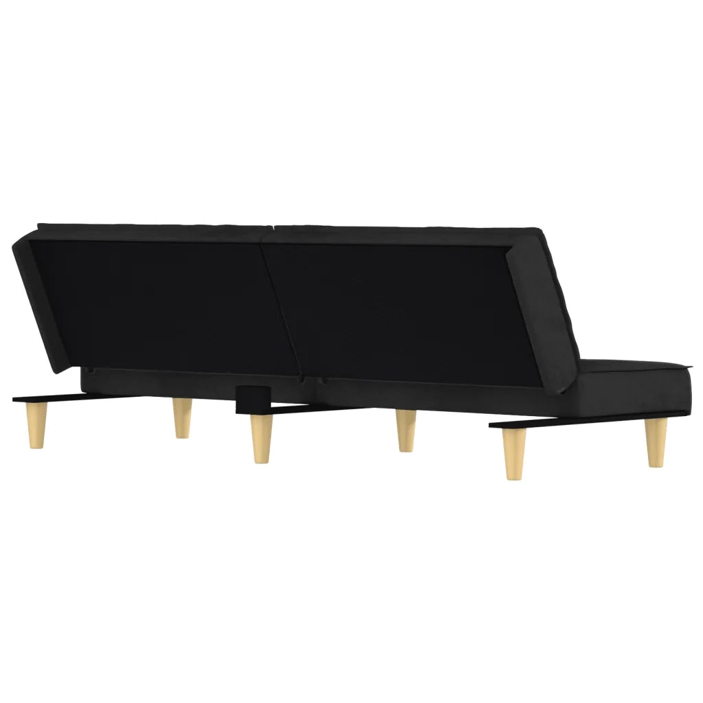 Divano Letto Nero in Tessuto 351902
