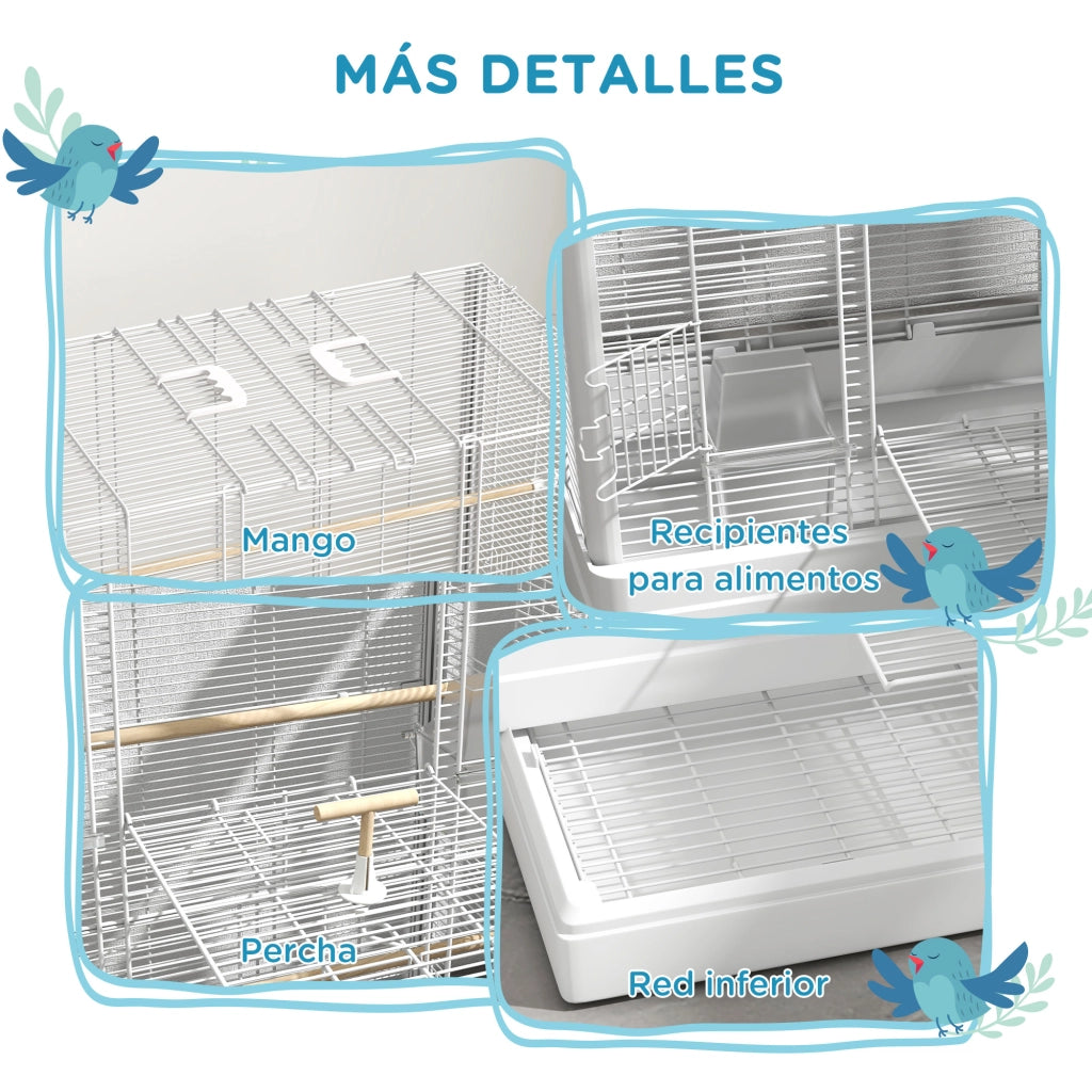 Gabbia per Uccelli ¨C Minimal ¨C Bianco 61x36.5x98 cm