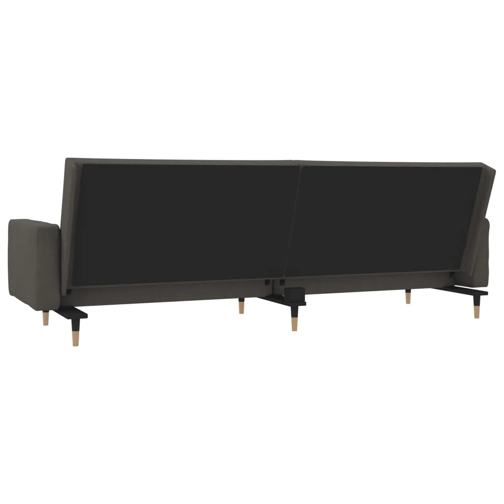 Divano Letto a 2 Posti con 2 Cuscini-Sofa Letto 2 Posti-Daybed Grigio Scuro in Velluto 346253