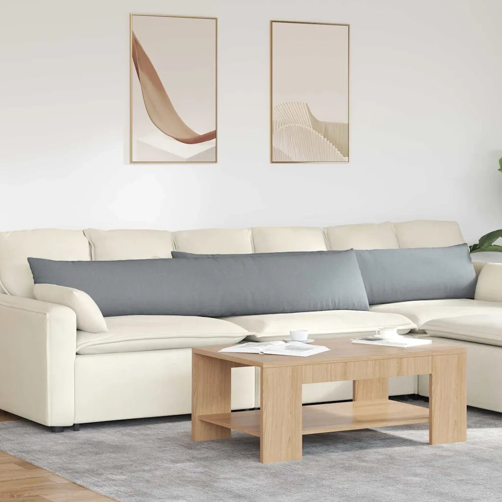 Cuscini da Divano 2 pcs Grigio chiaro 200 x 40 cm Tessuto 42013868