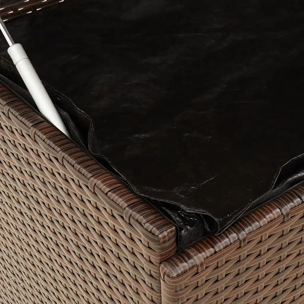 Contenitore da Giardino con Ruote Marrone Polyrattan CFW3711719