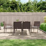 Set Pranzo da Giardino 7 pz con Cuscini in Polyrattan e Acciaio 3186942