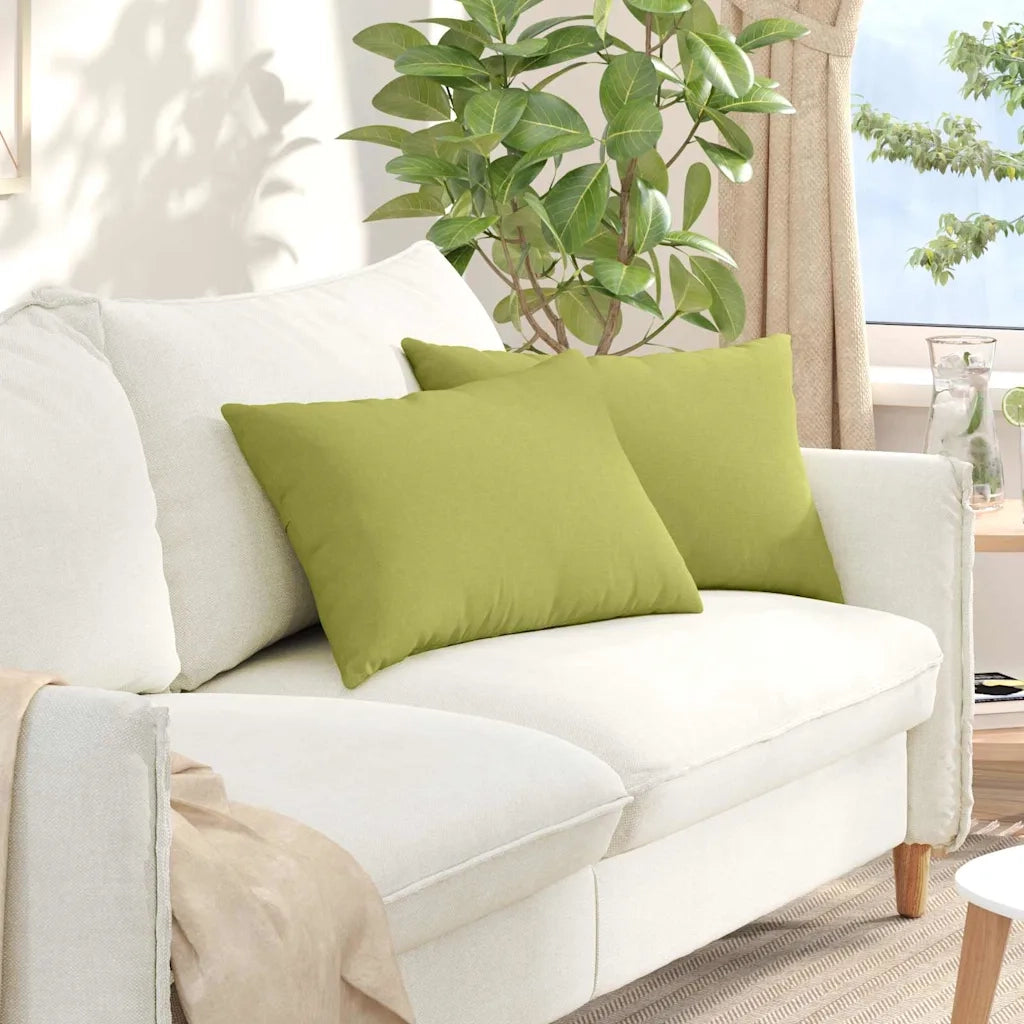 Cuscini da Divano 2 pz | Cuscini per sedie Verde chiaro 60 x 40 cm Tessuto