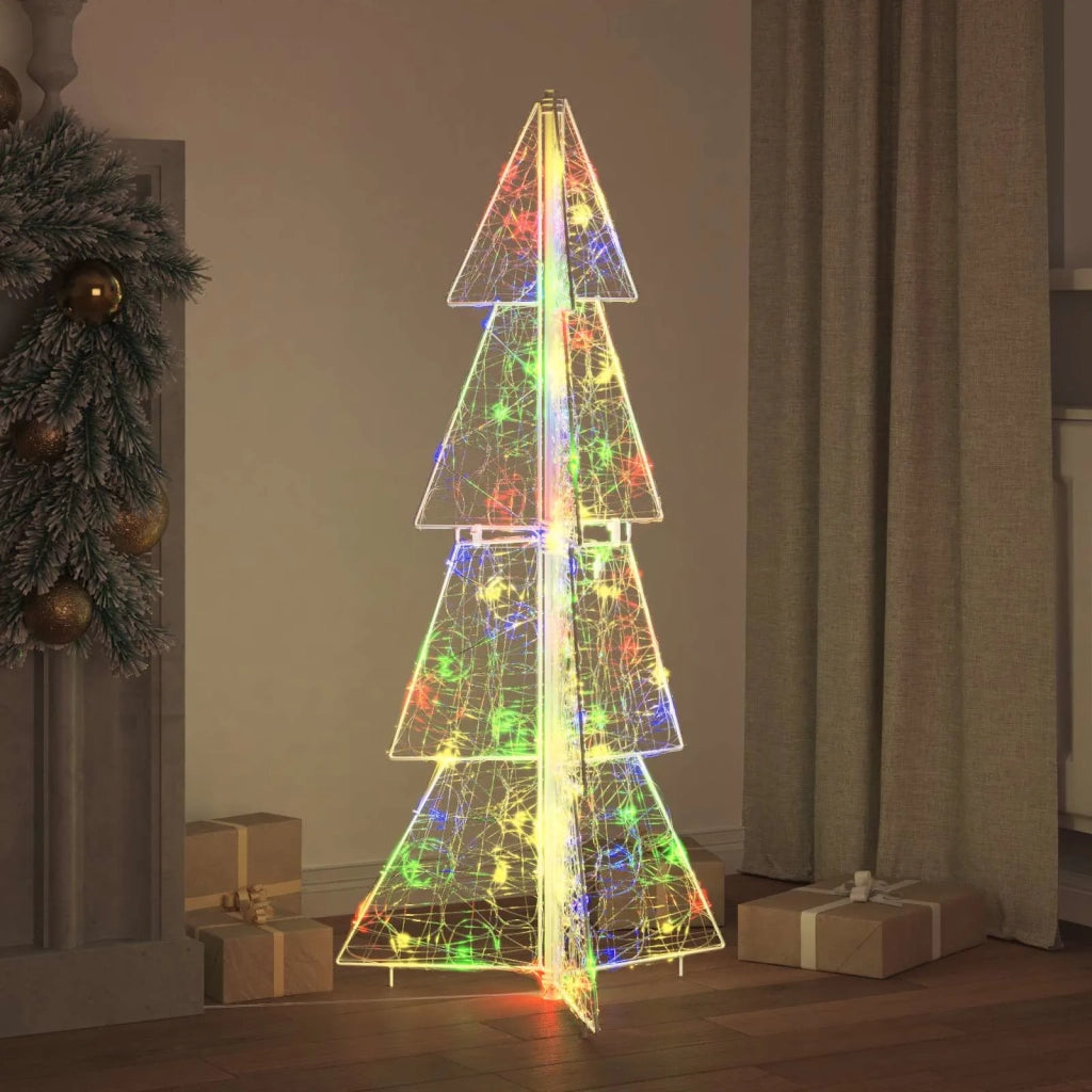 Albero di Natale con 100 LED Multicolore 120 cm Acrilico 42019205
