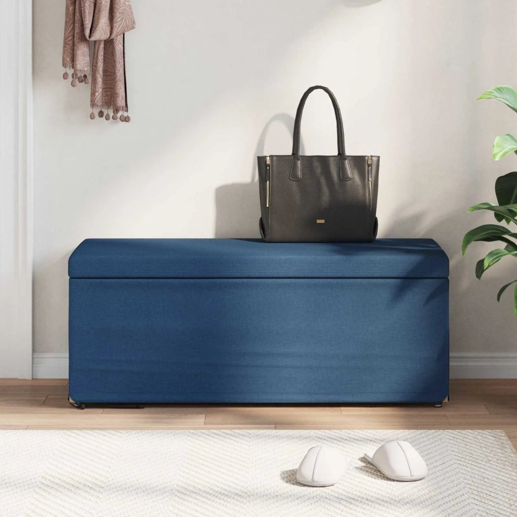 Pouf Blu 101 x 41 x 40 cm Tessuto e Legno Ingegnerizzato 876793