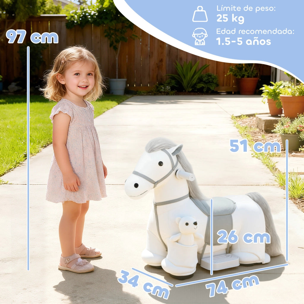 Cavallo a Dondolo Elettrico ¨C Minimal ¨C Bianco