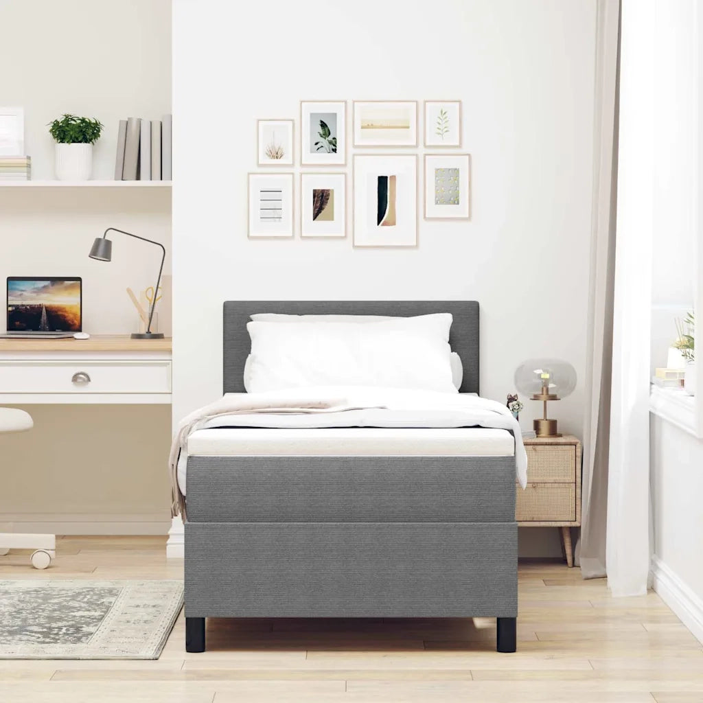 Letto a Sorgente LED Grigio chiaro e bianco 80 x 200 cm 3337575