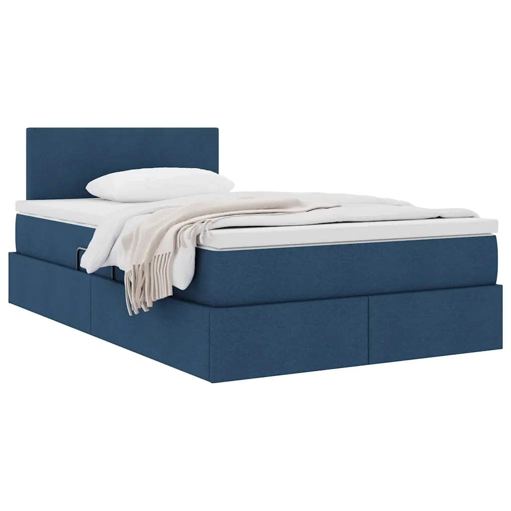 Letto con contenitore e materasso con testiera Blu 120 x 200 cm 3370442
