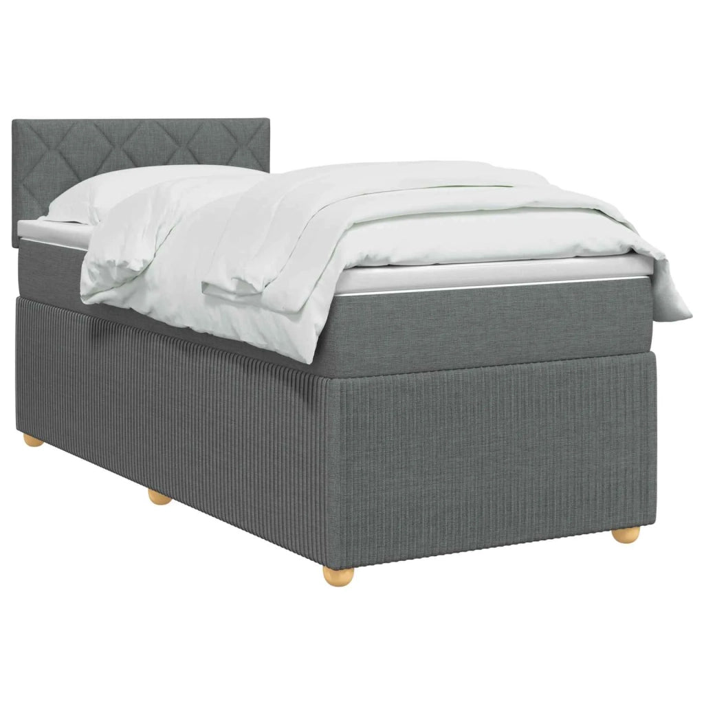 Letto con Box Spring, Materasso e LED Grigio Scuro 90 x 190 cm 3453226