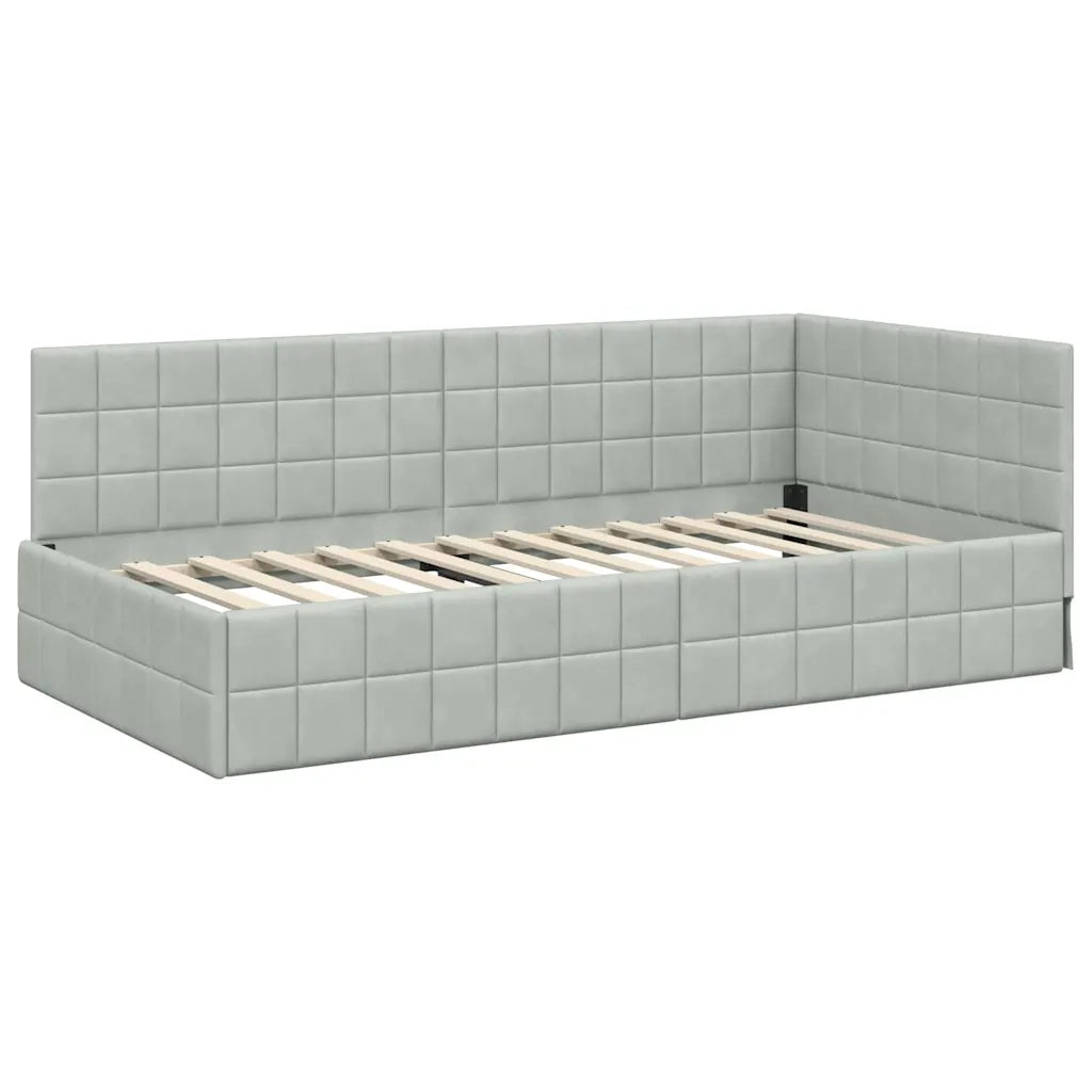 Cornice del letto ad angolo Grigio chiaro 100 cm x 200 cm 42016398