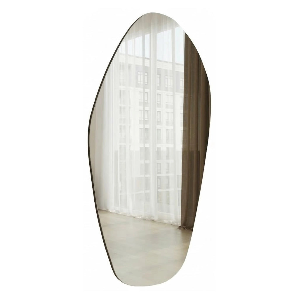 Bultei, Specchio Forma Ovale, 60x120h cm Nero