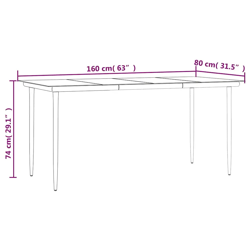Set da Pranzo da Giardino 7 pz con Cuscini Beige in Polyrattan 3262886