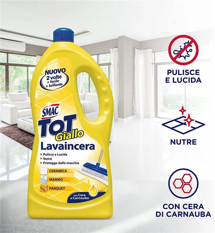 SMAC TOT GIALLO DETERGENTE LAVAINCERA CON CERA DI CARNUBA 1 LT
