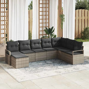 Set di divani con cuscino 8 pcs Grigio polyrattan 3355168
