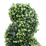 Pianta di Bosso Artificiale a Spirale con Vaso Verde 89 cm 336506