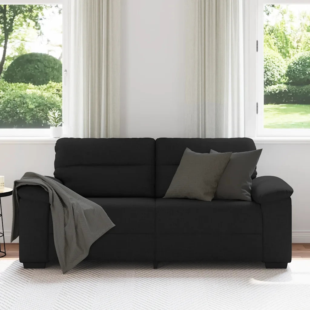 Divano a 2 Posti-Sofa 2 Posti Nero 120 cm in Tessuto 820993