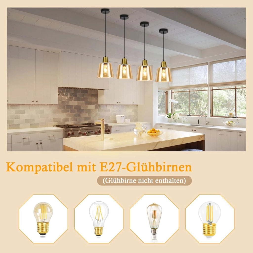 Lampada a Sospensione ZMH 1 luce trasparente E27 per sala da pranzo e camera da letto d¡®albergo