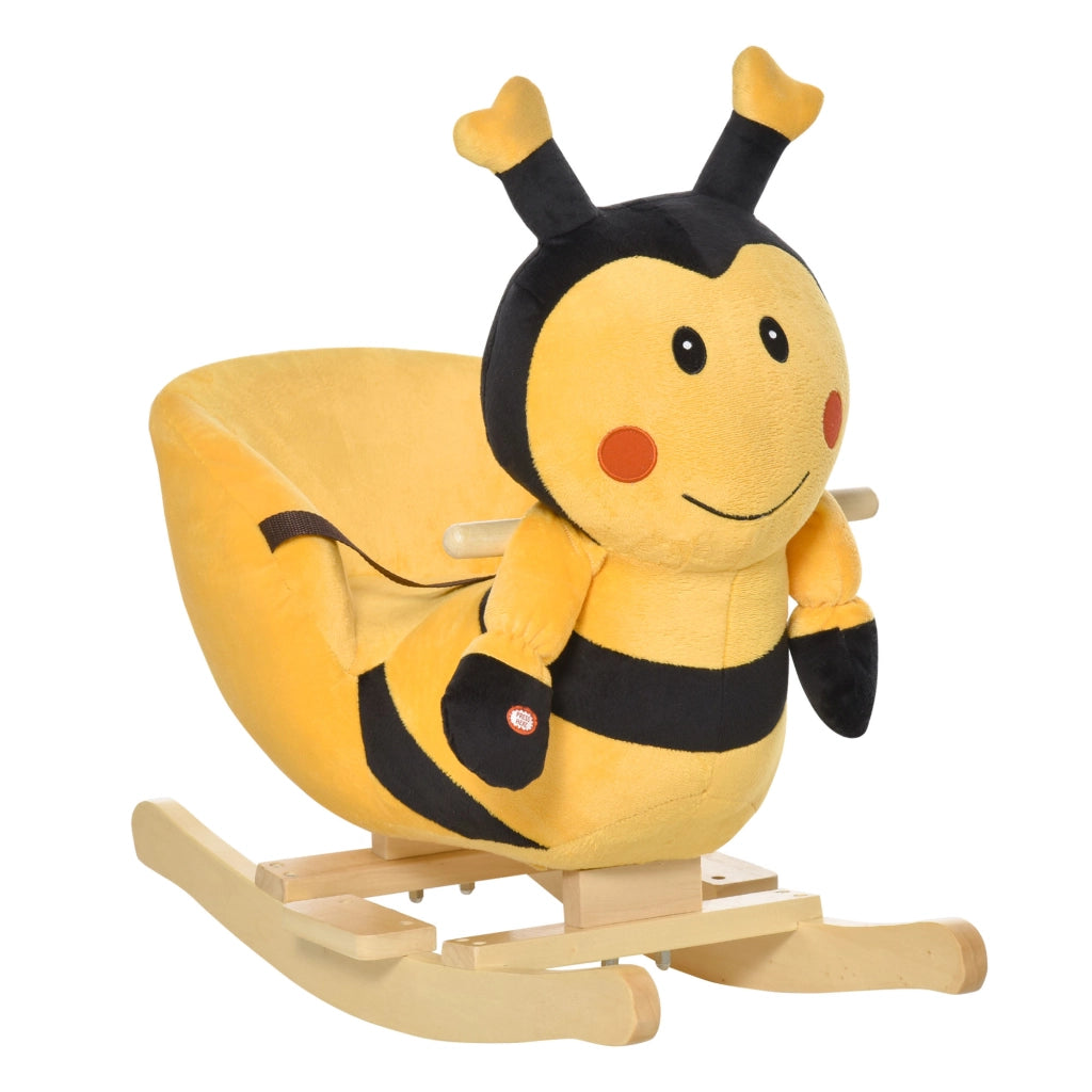 Dondolo Ape Legno per Bambini ¨C Minimal ¨C Giallo e Nero 60x33x45 cm