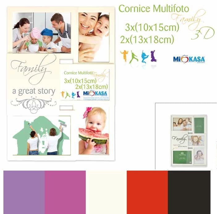 Cornice Portafoto da Parete multifoto family 5 foto