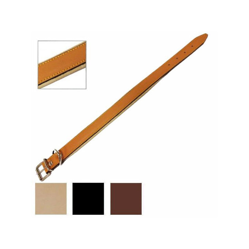 Collare Cani Cuoio Imbottito Mm 35 Cm 65
