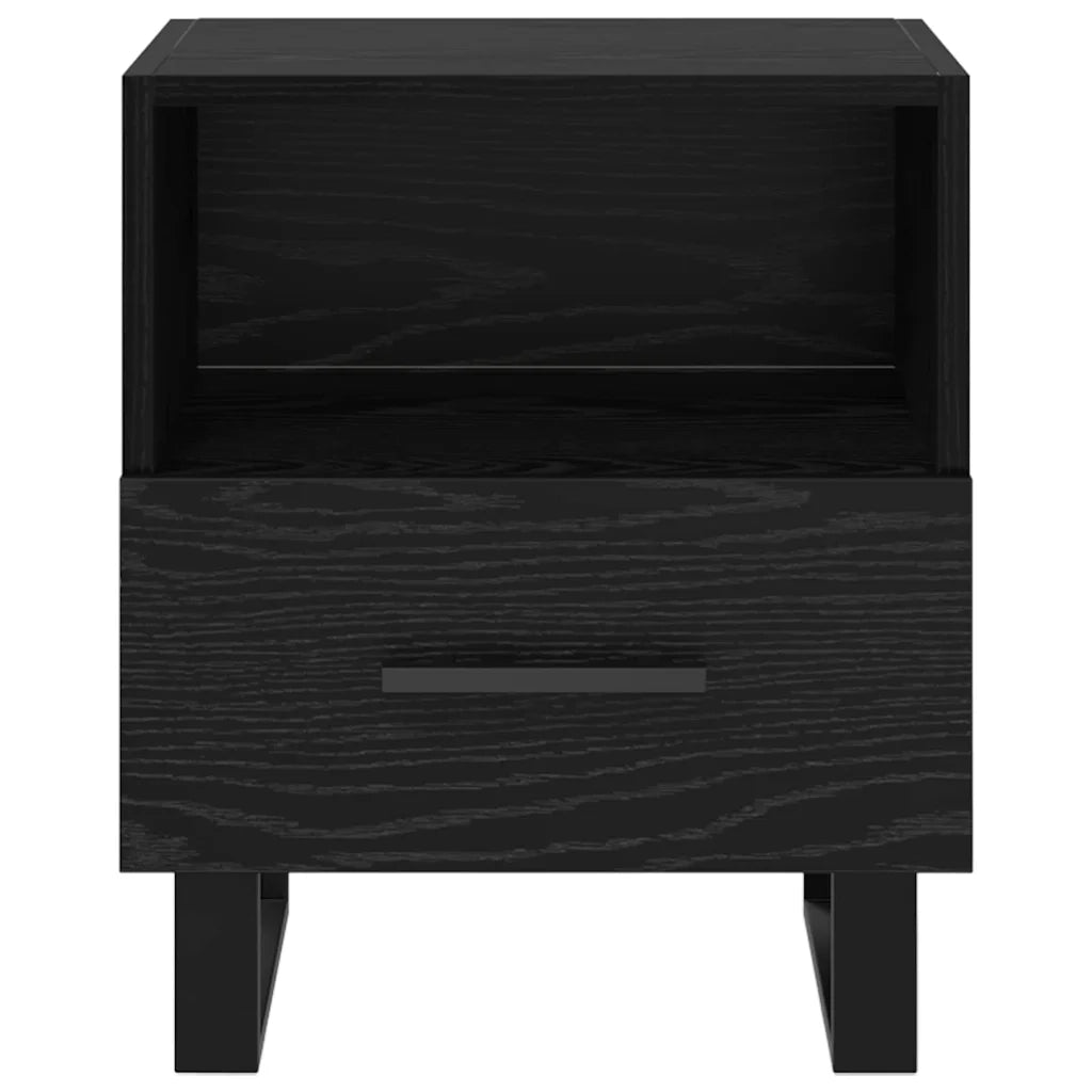 Set di 2 Comodini | Armadio da Notte | Mobiletto da notte Rovere Nero 40 x 35 x 47,5 cm