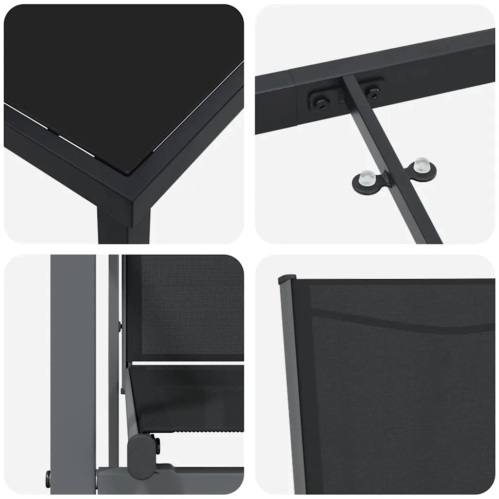Set da Pranzo per Giardino 5 pcs Nero 3379088