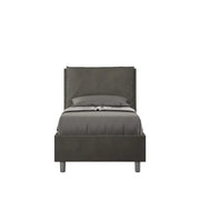 Letto singolo con rete imbottito 80x210 microfibra grigio Antea
