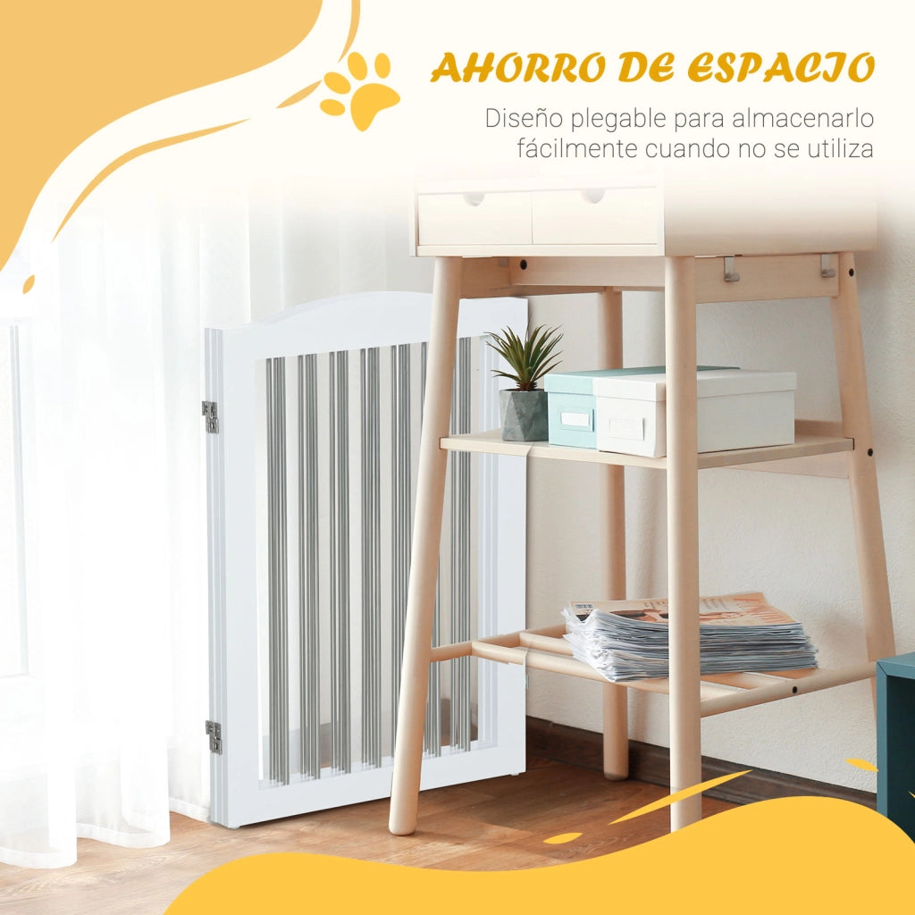 Cancello per Cani Pieghevole per Scale e Porte ¨C Minimal ¨C Bianco 154x30x80 cm