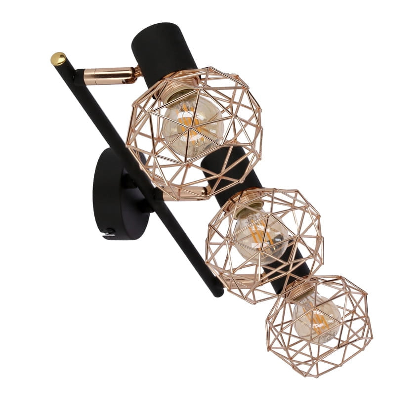 Plafoniera Candellux Acrobat in metallo rame/nera 3xE14