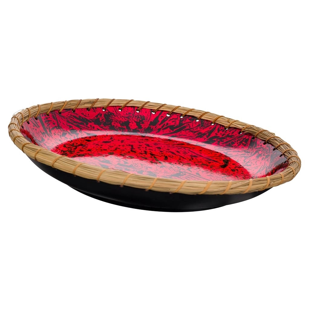 Ciotola in ceramica rossa 32x32x6h